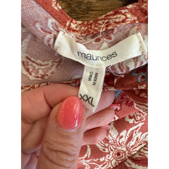 Maurices Womens Asymmetrical Hem Floral Maxi Dress Size XXL Boho Festival Soft - Picture 11 of 15